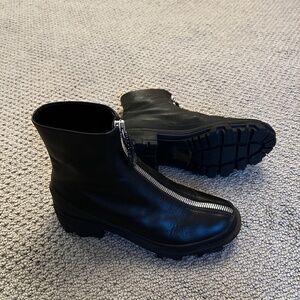 RAG & BONE BOOTS BLACK ZIPPER ZIP FRONT ANKLE 7.5 38